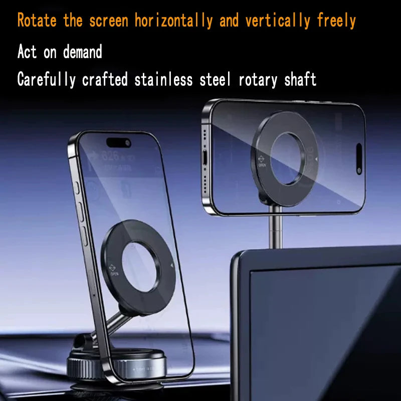 Magnetic Car Phone Holder – 360° Rotating Suction Mount | Lumact